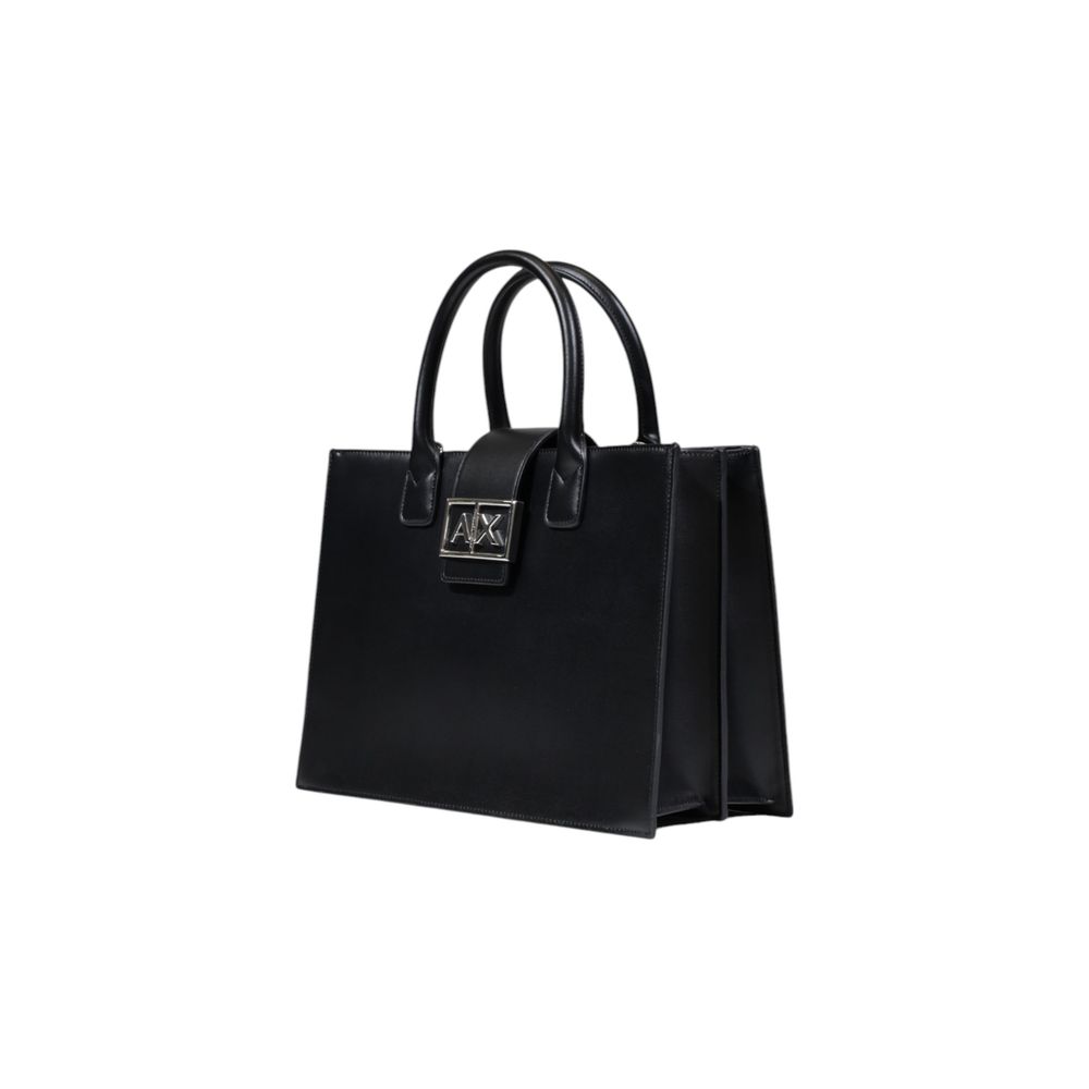 Armani Exchange Black Polyester Handbag - HBPS Beauty & Fashion
