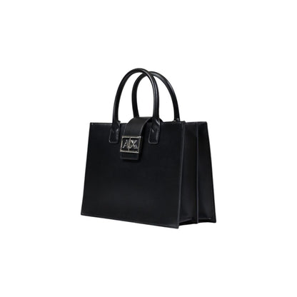 Armani Exchange Black Polyester Handbag - HBPS Beauty & Fashion