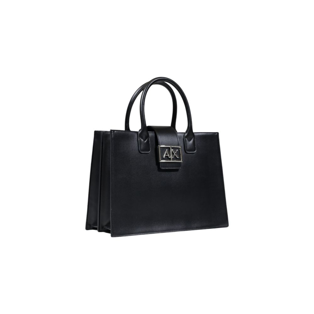 Armani Exchange Black Polyester Handbag - HBPS Beauty & Fashion