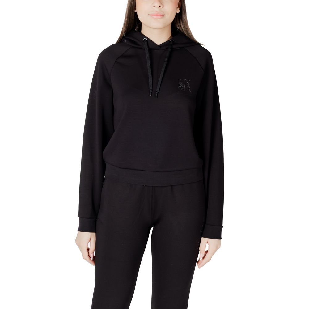 Armani Exchange Black Viscose Hoodie - HBPS Beauty & Fashion