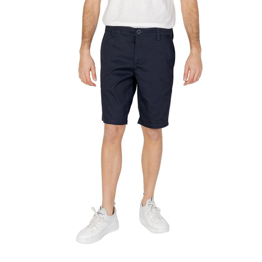 Armani Exchange Blue Cotton Bermuda Shorts - HBPS Beauty & Fashion