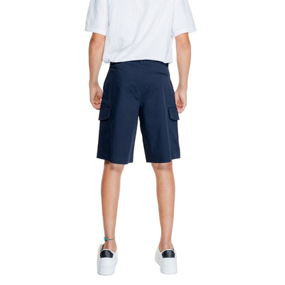 Armani Exchange Blue Cotton Bermuda Shorts - HBPS Beauty & Fashion
