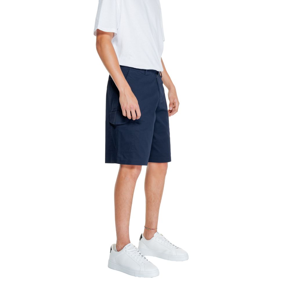 Armani Exchange Blue Cotton Bermuda Shorts - HBPS Beauty & Fashion