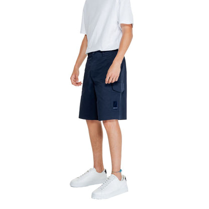Armani Exchange Blue Cotton Bermuda Shorts - HBPS Beauty & Fashion
