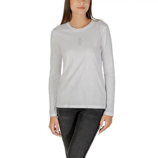 Armani Exchange White Cotton Long Sleeve T-Shirt - HBPS Beauty & Fashion