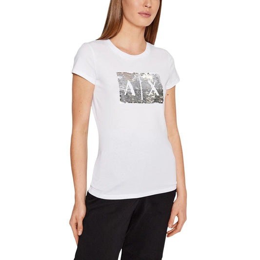 Armani Exchange White Cotton T-Shirt - HBPS Beauty & Fashion
