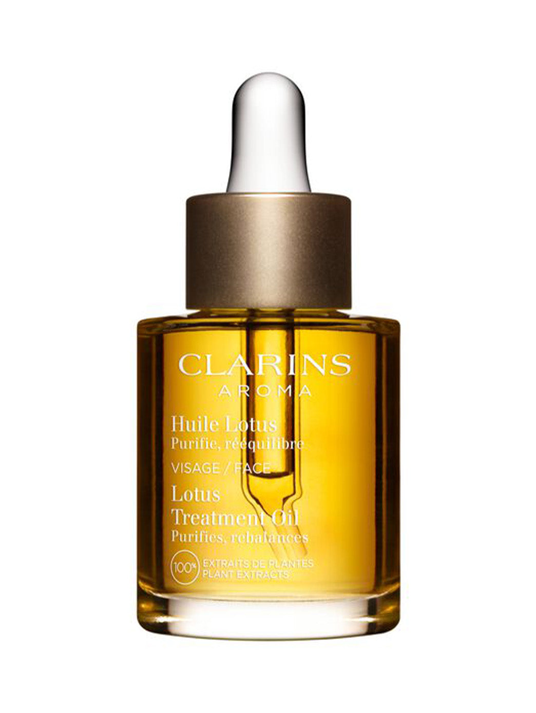 Clarins – Huile Lotus Visage Rééquilibrante & Purifiante | Peaux Mixtes à Grasses | Pores Dilatés