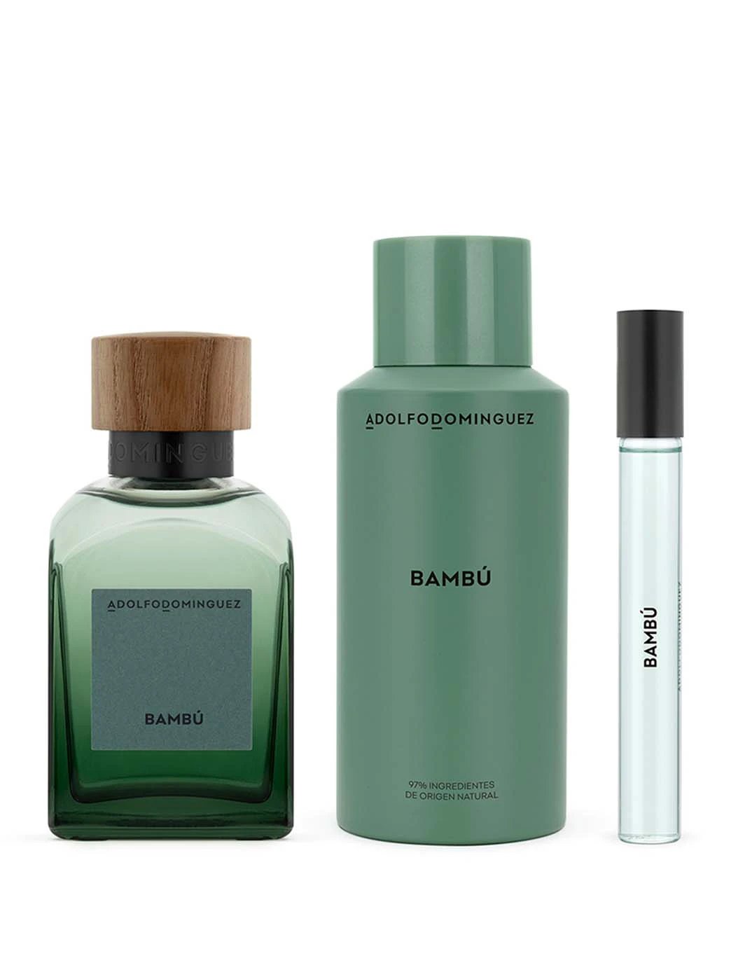 Coffret Bambú Eau de Parfum Adolfo Domínguez 120 ml Déodorant 150 ml Flacon 10 ml