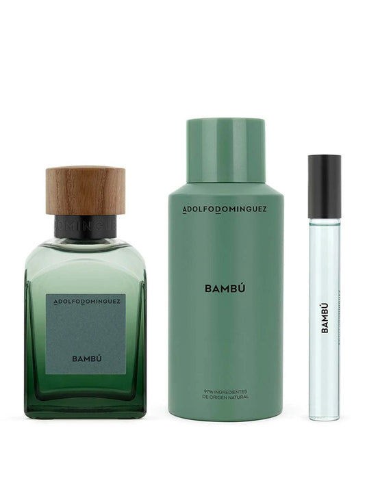 Coffret Bambú Eau de Parfum Adolfo Domínguez 120 ml Déodorant 150 ml Flacon 10 ml