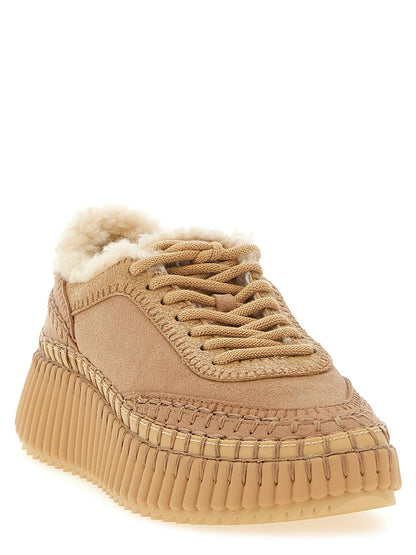 Baskets Chloé femme Nama en cuir beige – CH-343151 - HBPS Beauty & Fashion