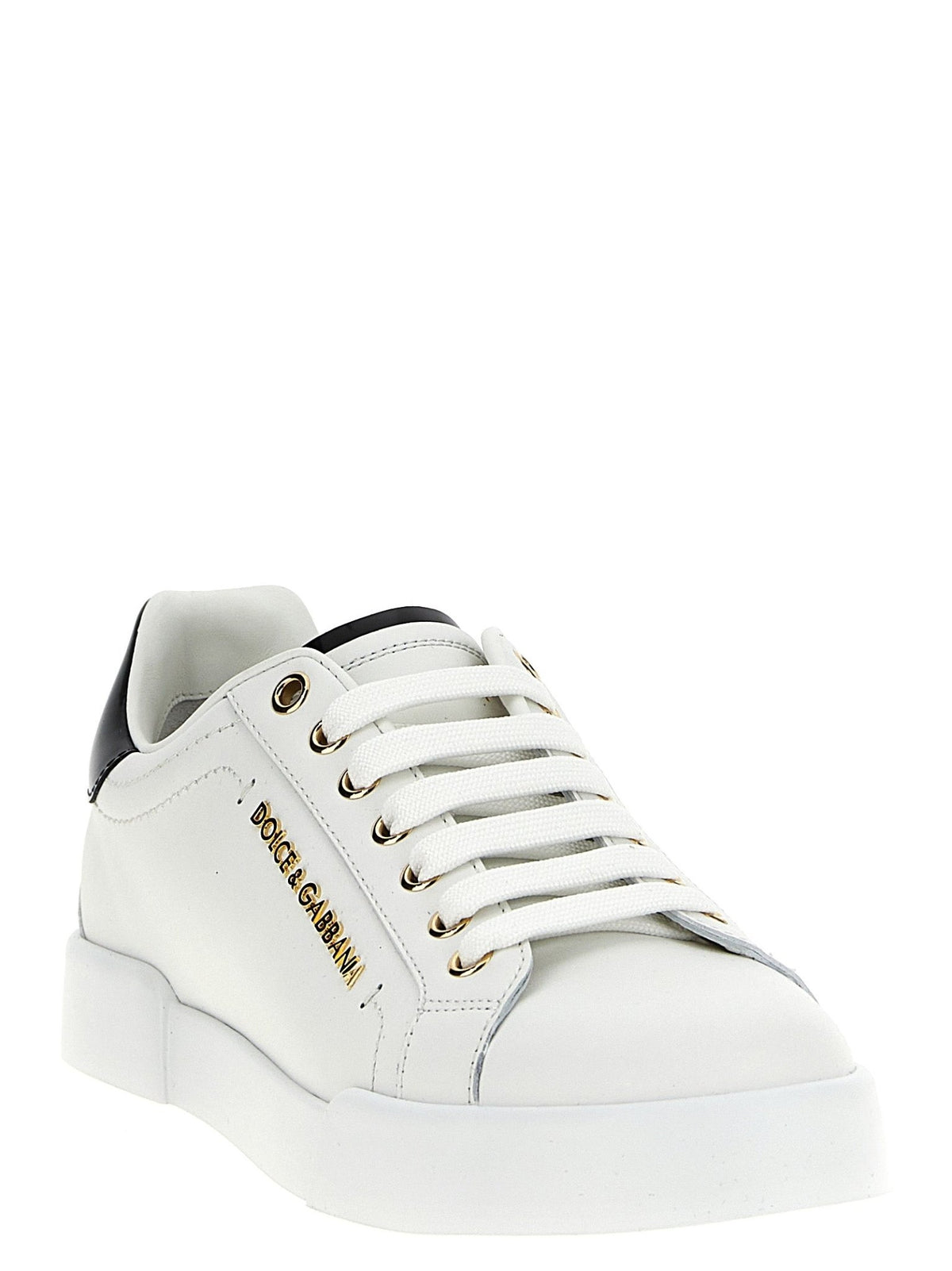 Baskets Dolce & Gabbana femme Portofino en cuir de veau blanc et noir – DO-308077 - HBPS Beauty & Fashion