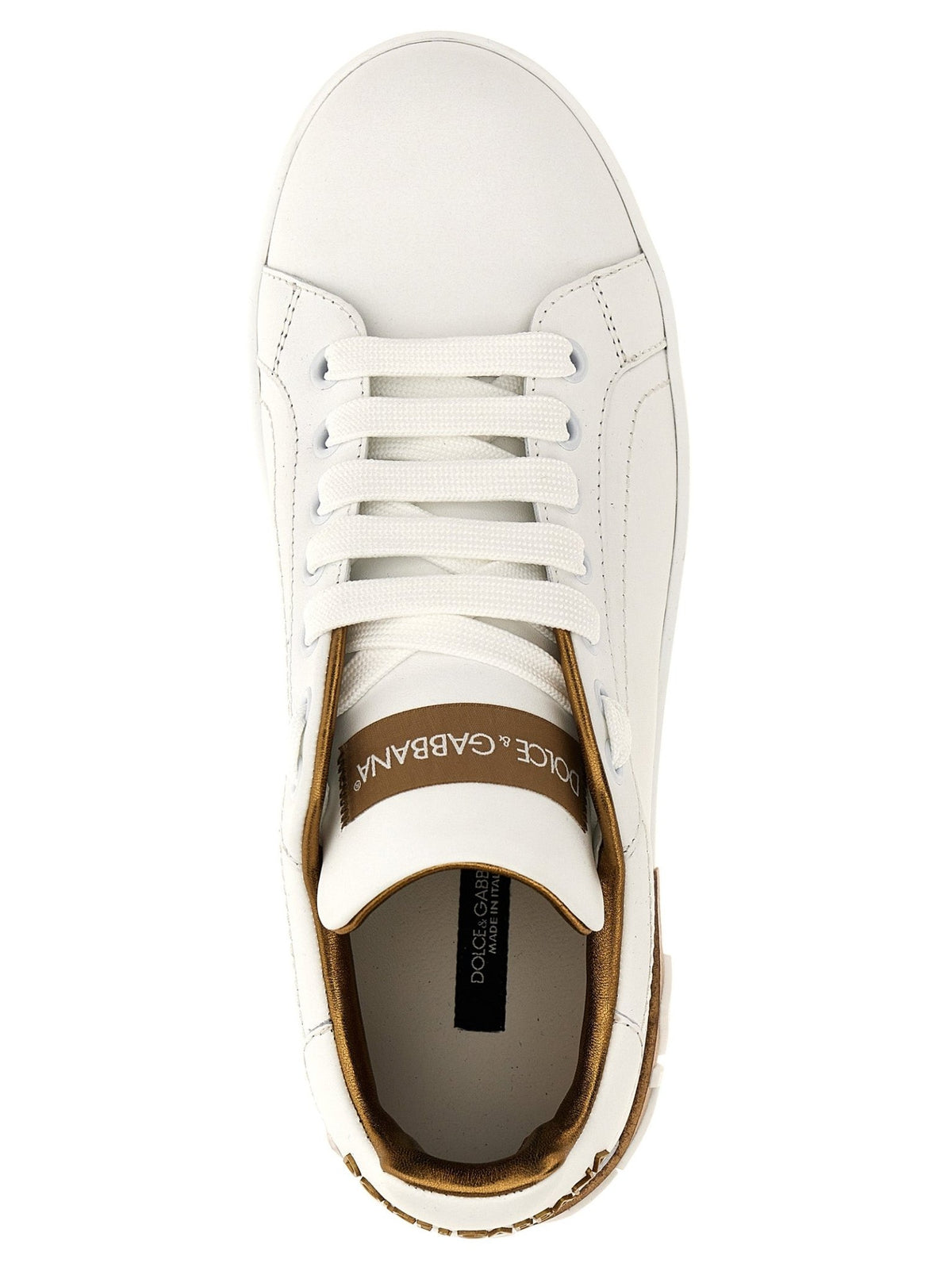 Baskets Dolce & Gabbana femme Portofino en cuir de veau doré – DO-263943 - HBPS Beauty & Fashion