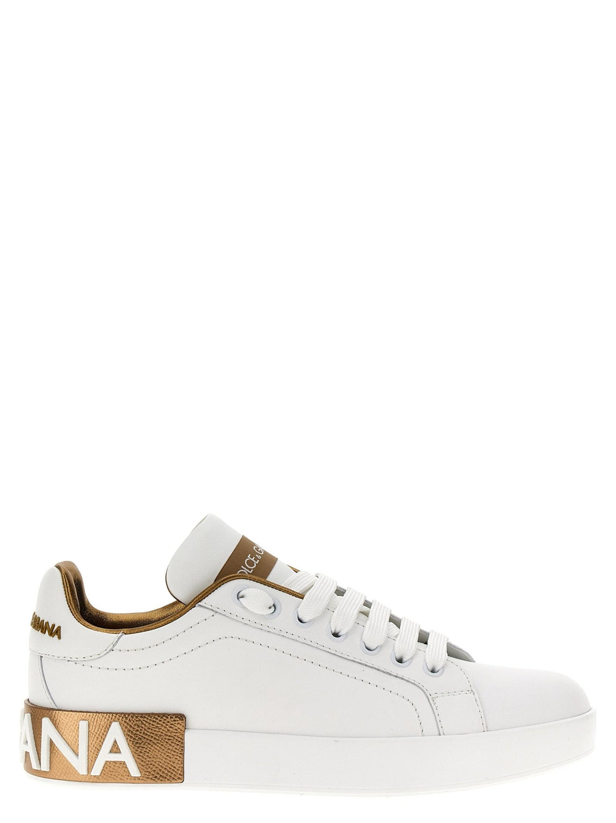 Baskets Dolce & Gabbana femme Portofino en cuir de veau doré – DO-263943 - HBPS Beauty & Fashion
