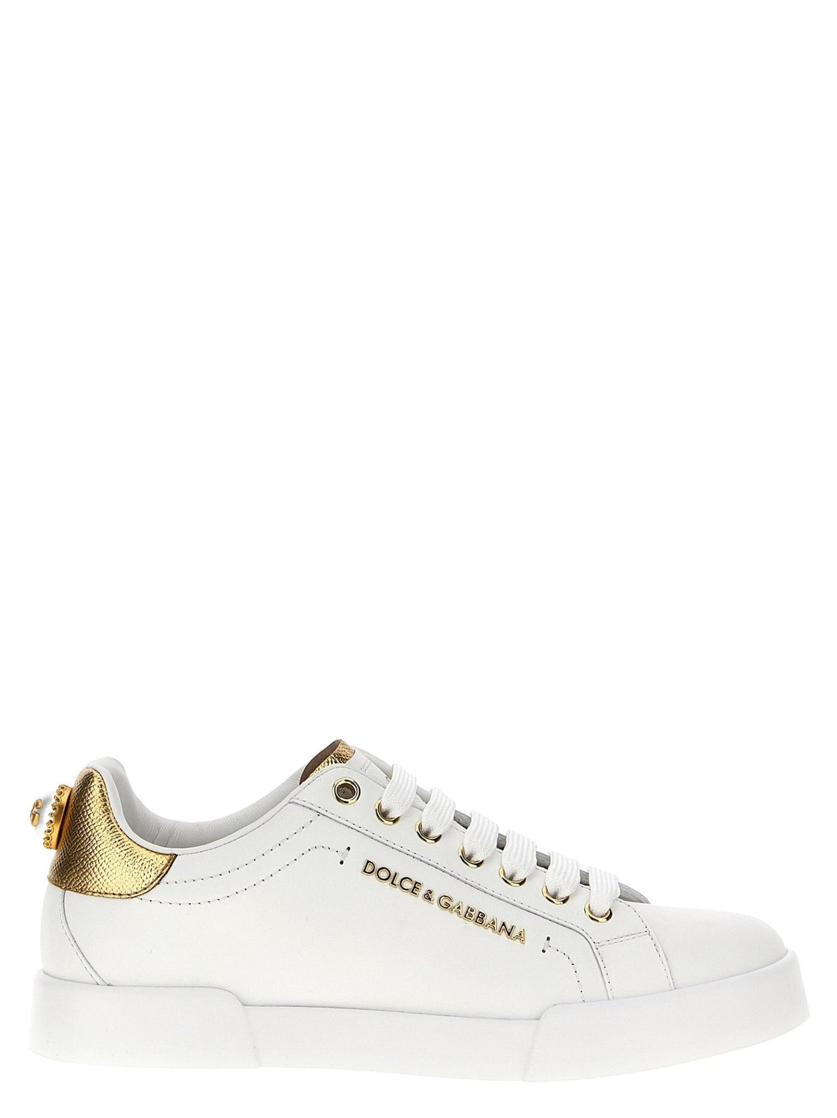 Baskets Dolce & Gabbana femme Portofino en cuir de veau doré – DO-310538 - HBPS Beauty & Fashion
