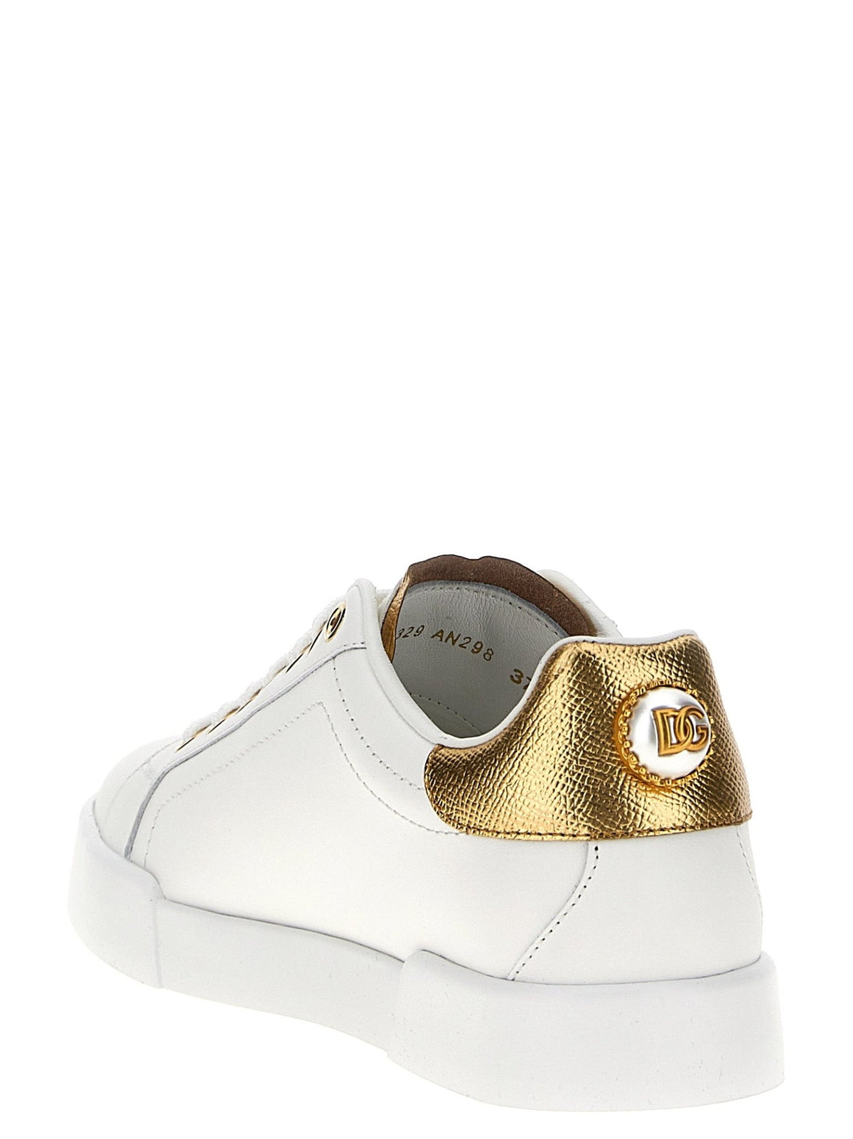 Baskets Dolce & Gabbana femme Portofino en cuir de veau doré – DO-310538 - HBPS Beauty & Fashion