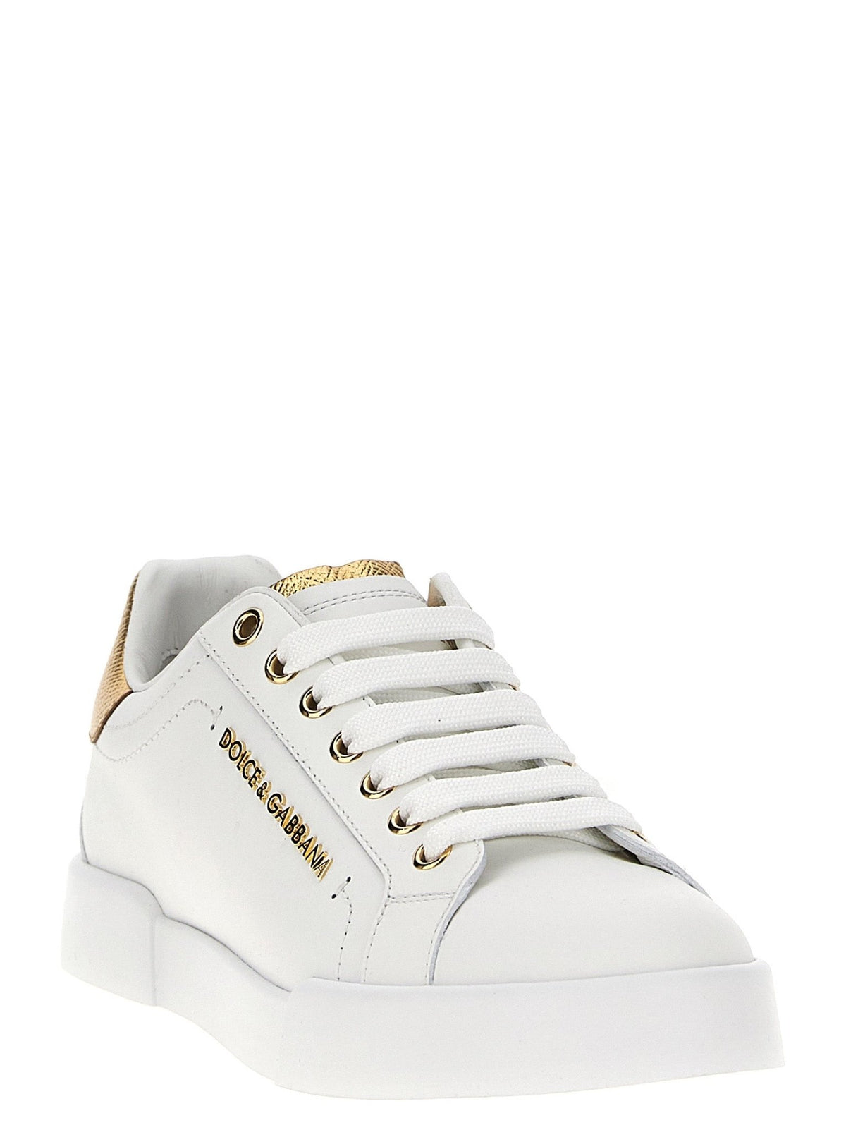 Baskets Dolce & Gabbana femme Portofino en cuir de veau doré – DO-310538 - HBPS Beauty & Fashion