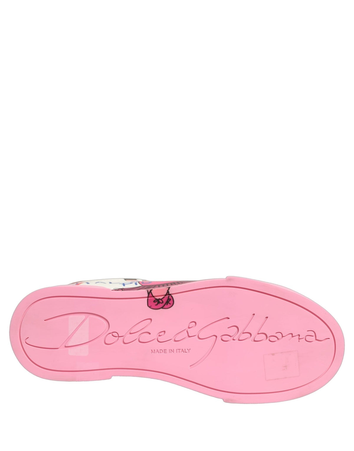 Baskets Dolce & Gabbana femme Portofino Royal Pig en cuir de veau blanc et rose – LA13401 - HBPS Beauty & Fashion