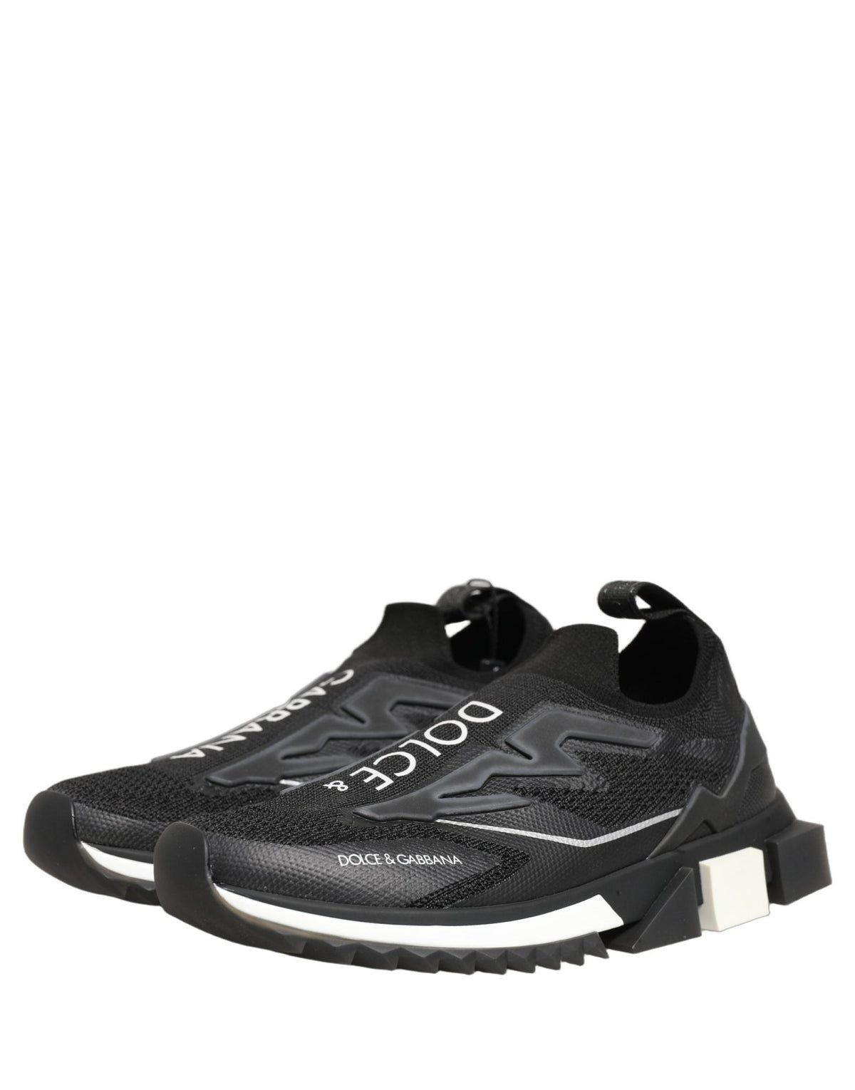 Baskets Dolce & Gabbana femme Sorrento slip-on en polyester noir et blanc – LA13481 - HBPS Beauty & Fashion