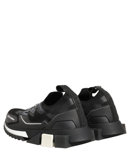 Baskets Dolce & Gabbana femme Sorrento slip-on en polyester noir et blanc – LA13481 - HBPS Beauty & Fashion