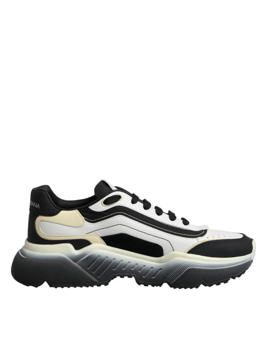 Baskets Dolce & Gabbana homme Daymaster en cuir de veau blanc et noir – MV8958 - HBPS Beauty & Fashion