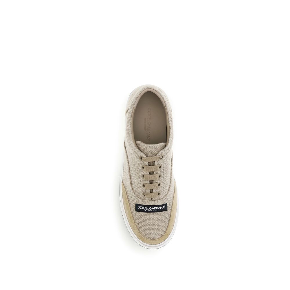 Baskets Dolce & Gabbana homme DG Sailing en lin beige – DO-CS2399A03538S727 - HBPS Beauty & Fashion