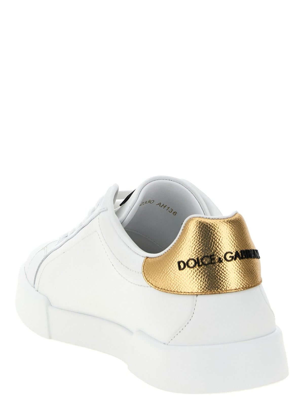 Baskets Dolce & Gabbana homme Portofino en cuir de veau blanc et doré – DO-343418 - HBPS Beauty & Fashion