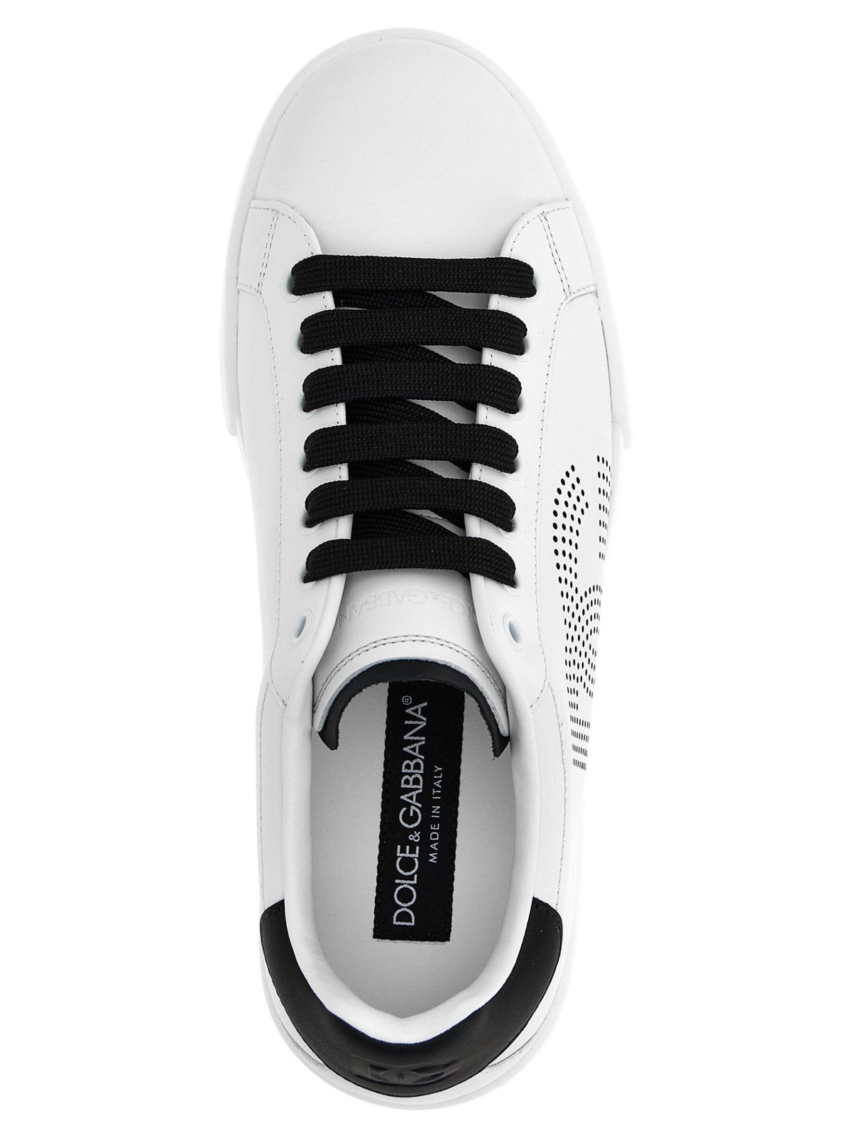 Baskets Dolce & Gabbana homme Portofino en cuir de veau blanc et noir – DO-318322 - HBPS Beauty & Fashion