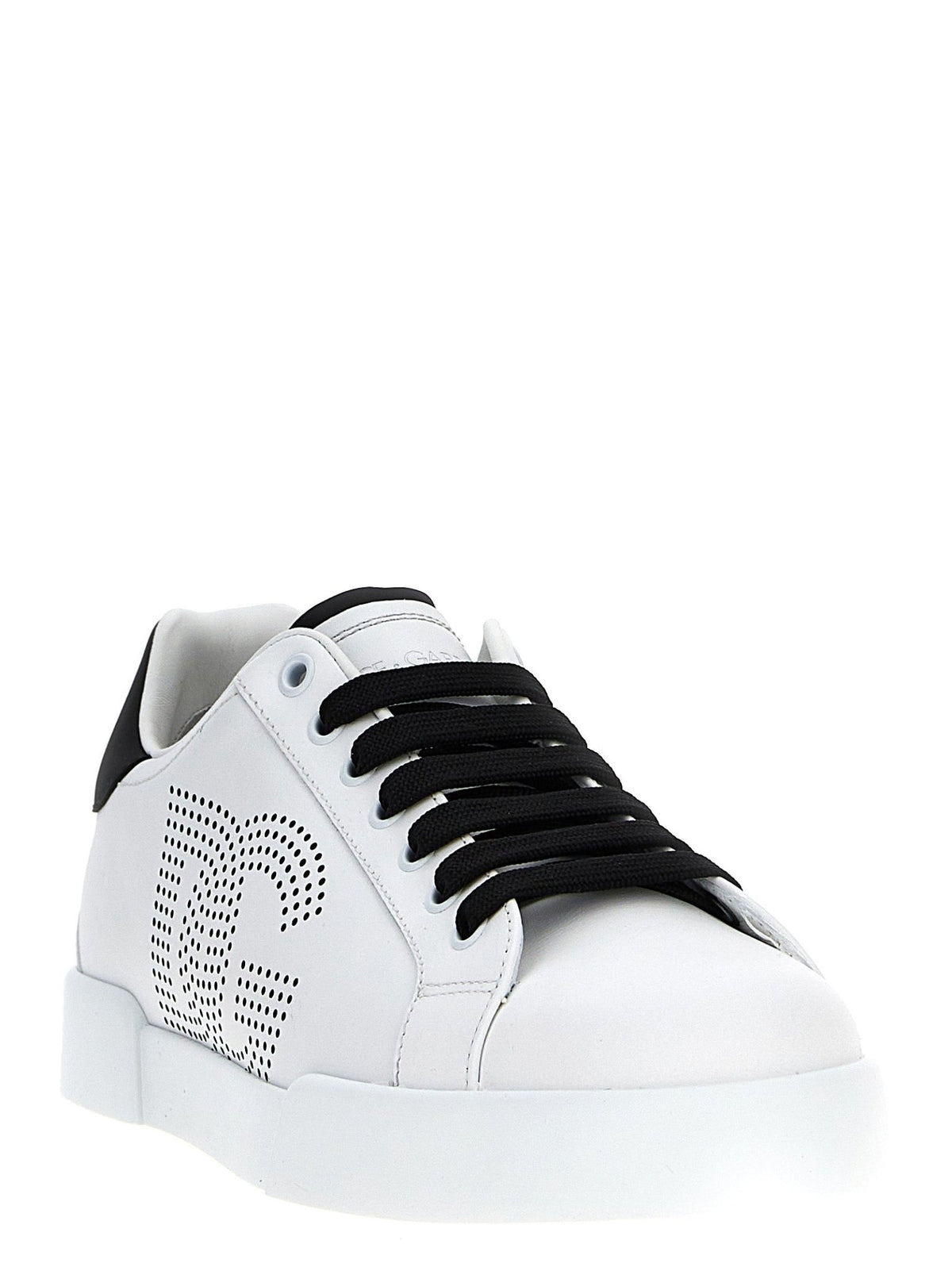 Baskets Dolce & Gabbana homme Portofino en cuir de veau blanc et noir – DO-318322 - HBPS Beauty & Fashion