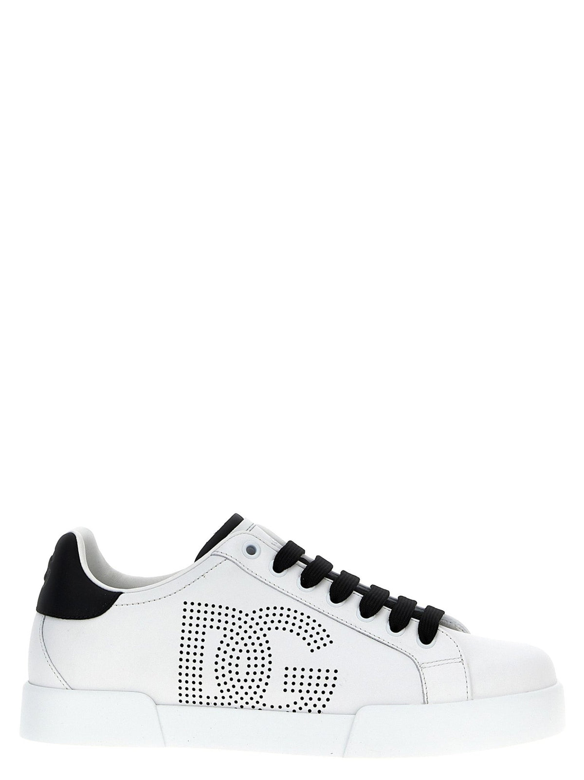 Baskets Dolce & Gabbana homme Portofino en cuir de veau blanc et noir – DO-318322 - HBPS Beauty & Fashion