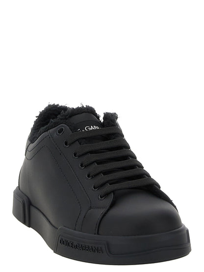 Baskets Dolce & Gabbana homme Portofino Light en cuir de veau noir – DO-343466 - HBPS Beauty & Fashion
