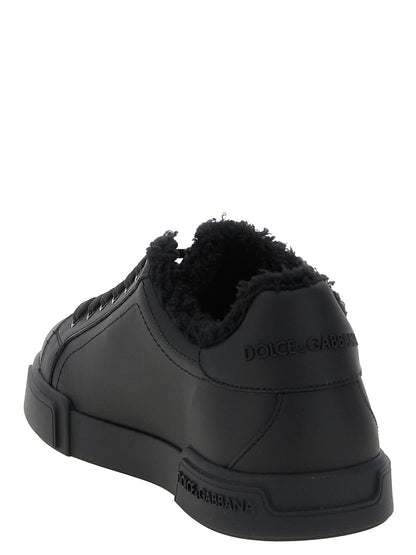 Baskets Dolce & Gabbana homme Portofino Light en cuir de veau noir – DO-343466 - HBPS Beauty & Fashion