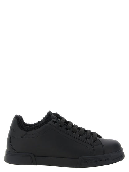 Baskets Dolce & Gabbana homme Portofino Light en cuir de veau noir – DO-343466 - HBPS Beauty & Fashion