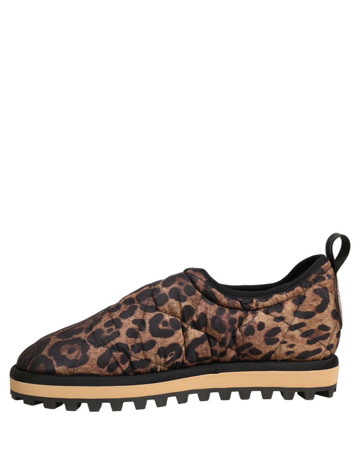 Baskets Dolce & Gabbana homme slip-on matelassées imprimé léopard en polyester marron – MV8834 - HBPS Beauty & Fashion