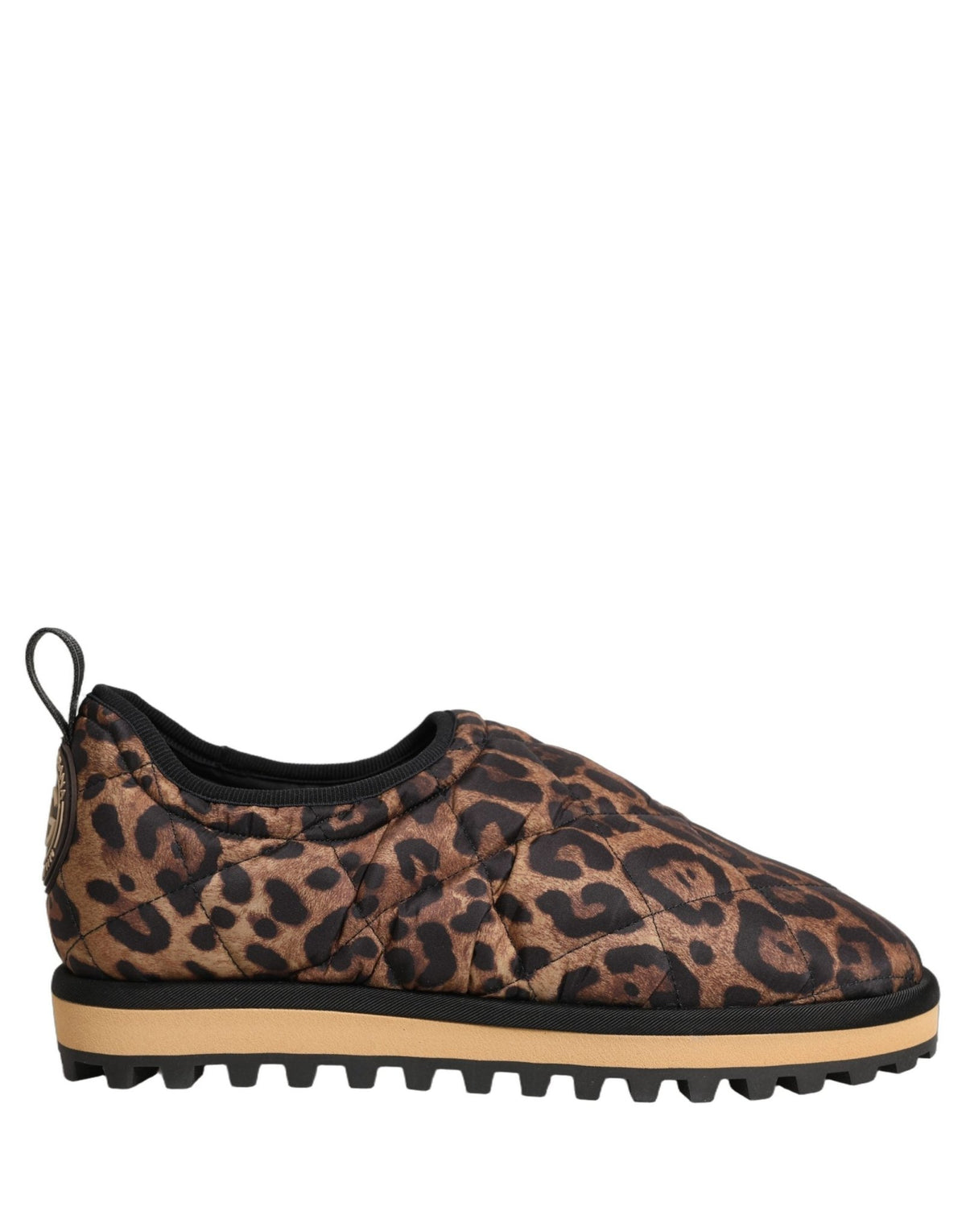 Baskets Dolce & Gabbana homme slip-on matelassées imprimé léopard en polyester marron – MV8834 - HBPS Beauty & Fashion