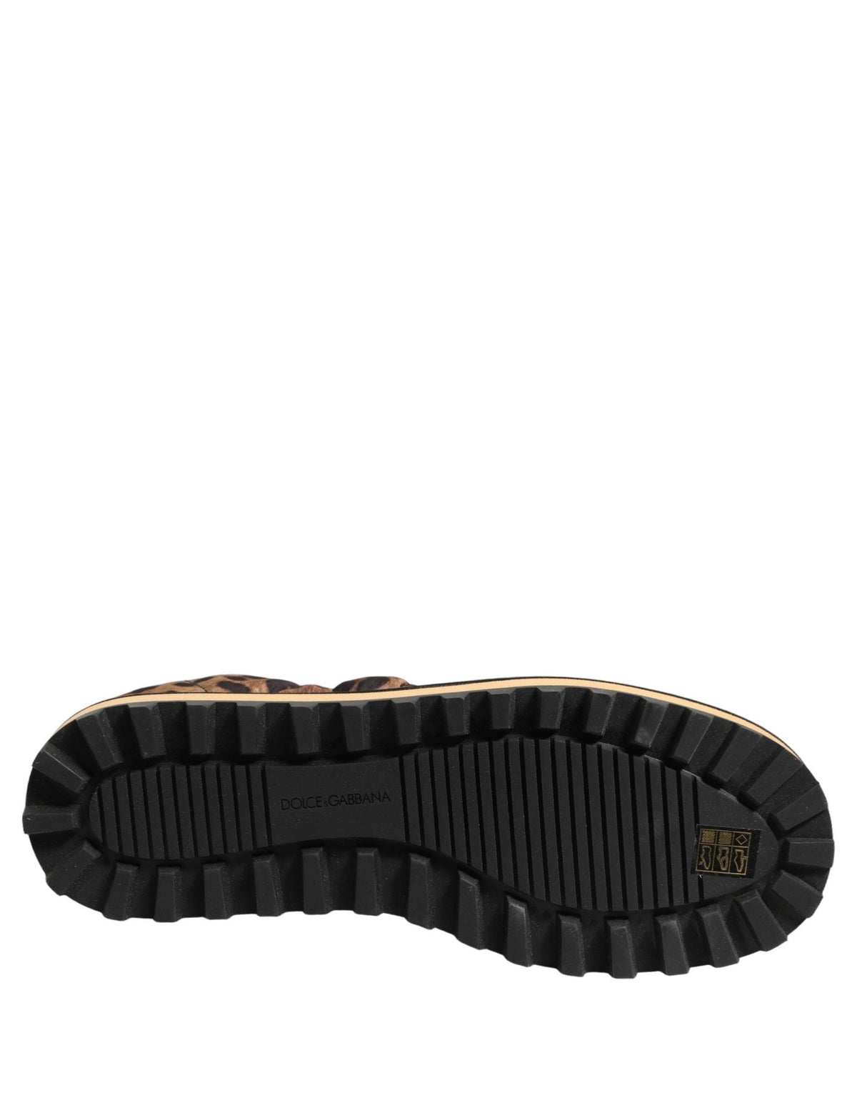 Baskets Dolce & Gabbana homme slip-on matelassées imprimé léopard en polyester marron – MV8834 - HBPS Beauty & Fashion