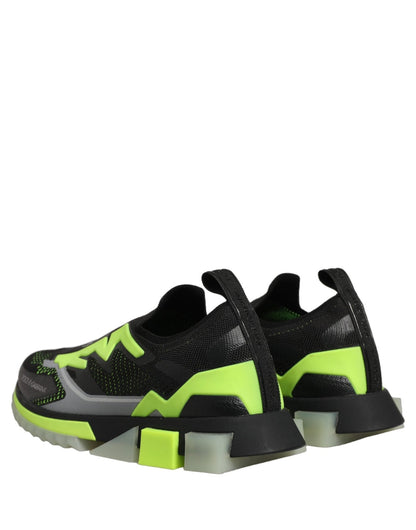 Baskets Dolce & Gabbana homme Sorrento slip-on en polyester noir et vert – MV8959 - HBPS Beauty & Fashion