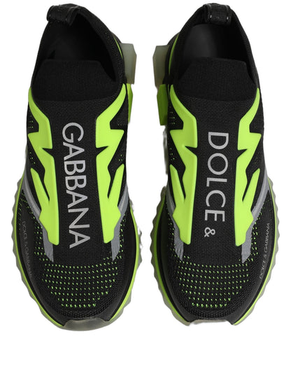 Baskets Dolce & Gabbana homme Sorrento slip-on en polyester noir et vert – MV8959 - HBPS Beauty & Fashion