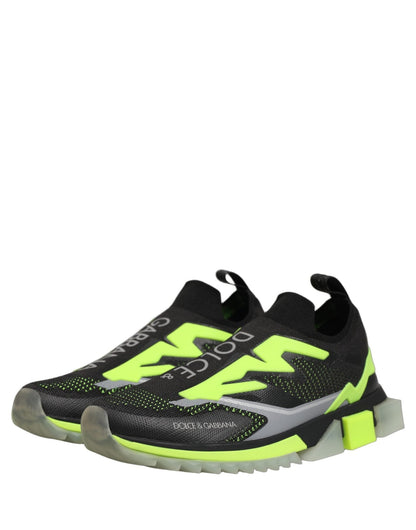 Baskets Dolce & Gabbana homme Sorrento slip-on en polyester noir et vert – MV8959 - HBPS Beauty & Fashion