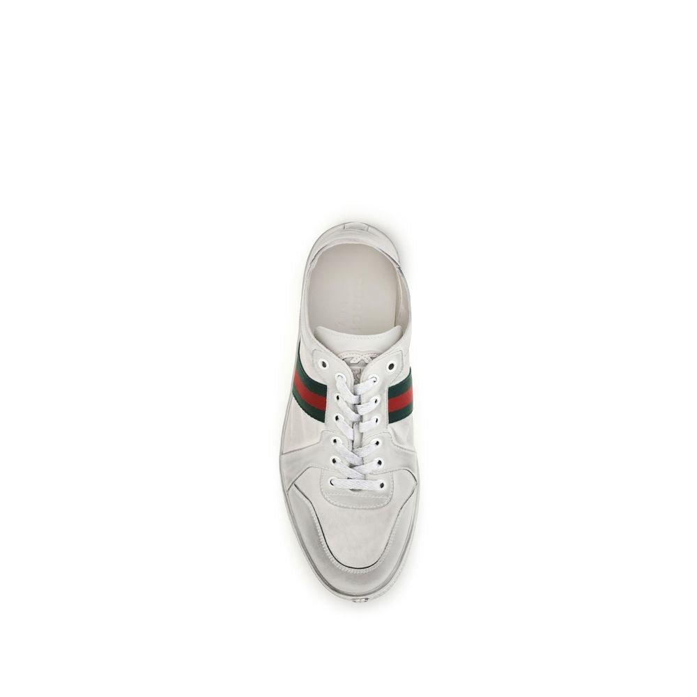 Baskets Gucci homme Stretch en cuir de veau blanc – GU-864140AAGFF9099 - HBPS Beauty & Fashion