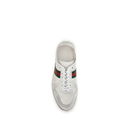Baskets Gucci homme Stretch en cuir de veau blanc – GU-864140AAGFF9099 - HBPS Beauty & Fashion
