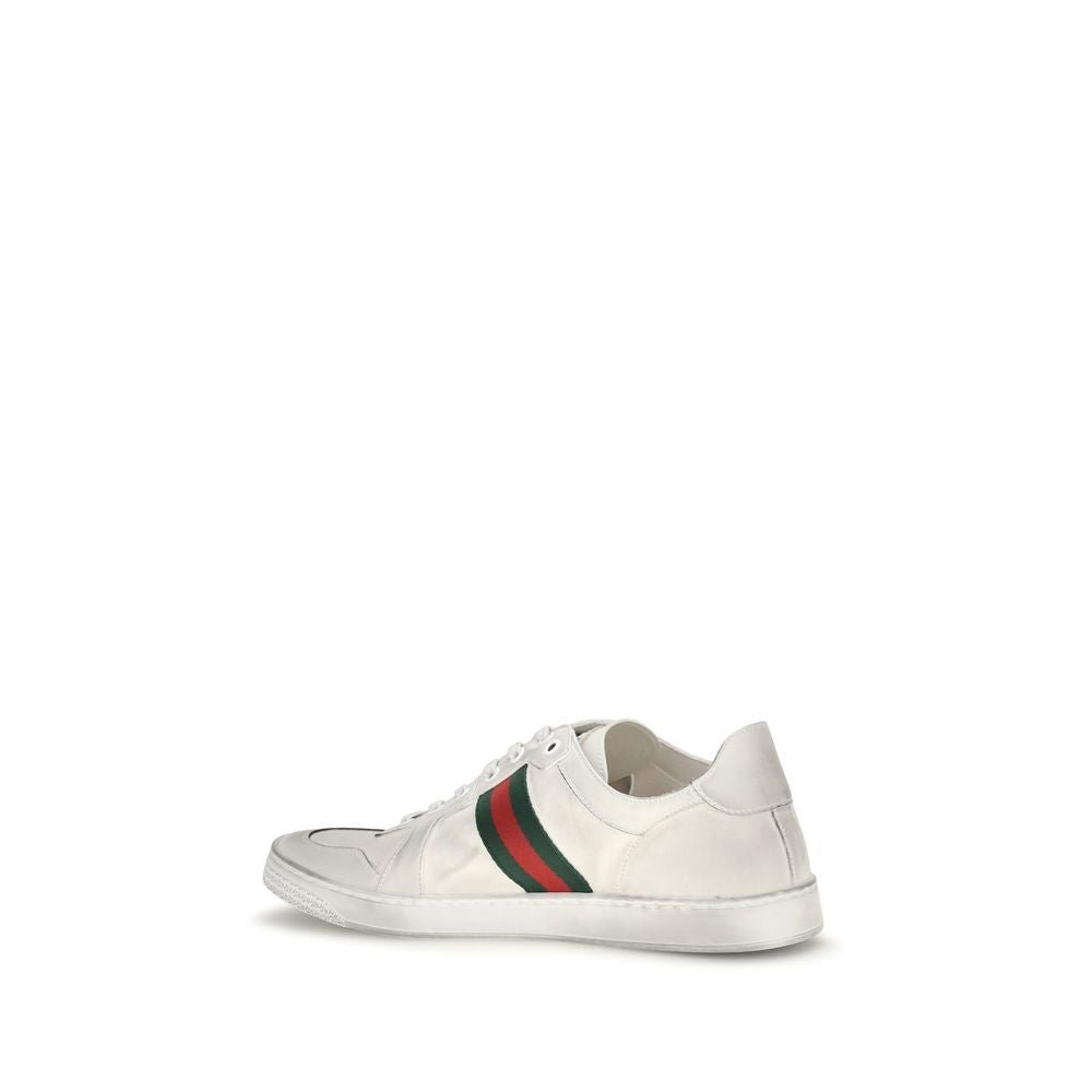 Baskets Gucci homme Stretch en cuir de veau blanc – GU-864140AAGFF9099 - HBPS Beauty & Fashion
