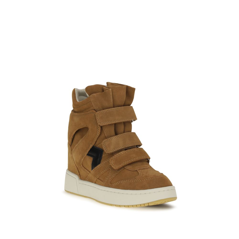 Baskets montantes Isabel Marant femme en cuir de veau marron – IS-BK0010FAD1E03SCOBK - HBPS Beauty & Fashion