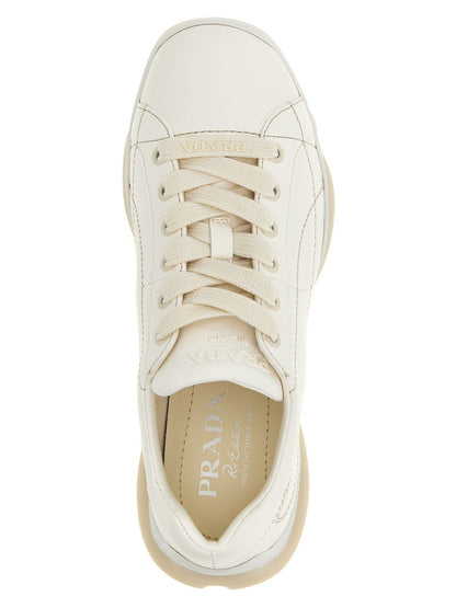 Baskets Prada femme en cuir d'agneau blanc – PR-310105 - HBPS Beauty & Fashion