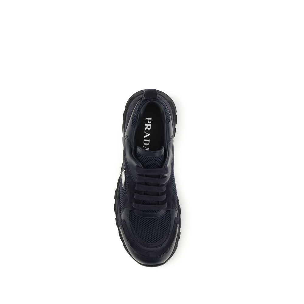 Baskets Prada homme en tissu et cuir bleues – PR-2EE489FG0003ZQDF0008 - HBPS Beauty & Fashion