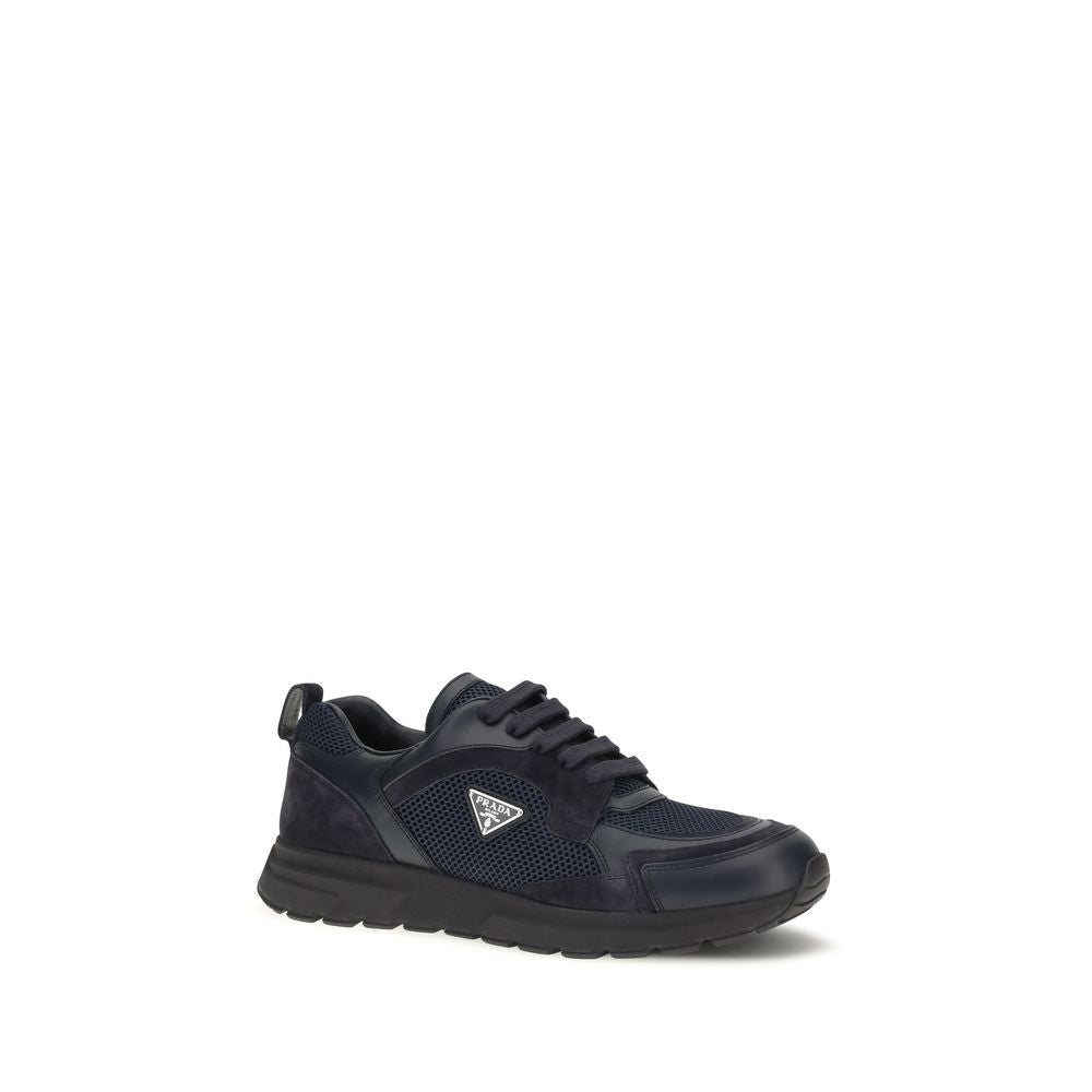 Baskets Prada homme en tissu et cuir bleues – PR-2EE489FG0003ZQDF0008 - HBPS Beauty & Fashion