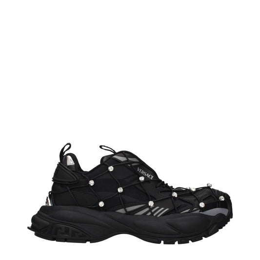 Baskets Versace femme chunky à strass en tissu noir – VE-15566059864329 - HBPS Beauty & Fashion