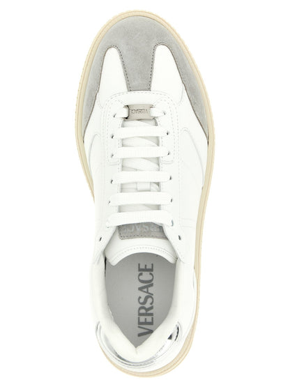 Baskets Versace homme Greca Court en cuir de veau blanc – VE-325541 - HBPS Beauty & Fashion