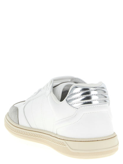Baskets Versace homme Greca Court en cuir de veau blanc – VE-325541 - HBPS Beauty & Fashion