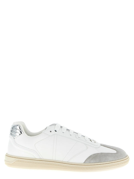 Baskets Versace homme Greca Court en cuir de veau blanc – VE-325541 - HBPS Beauty & Fashion
