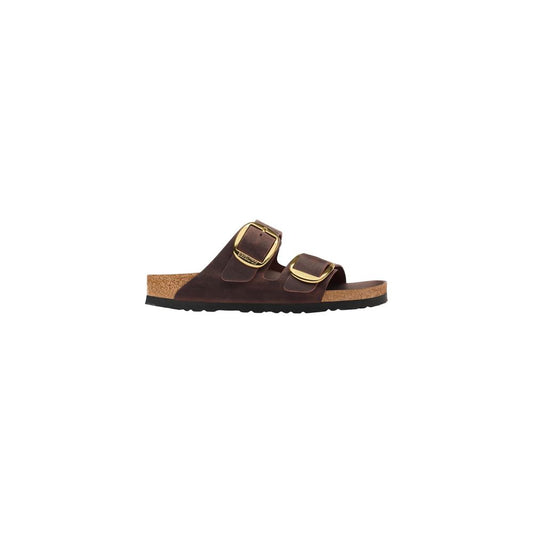 Birkenstock Brown Leather Flat Sandals - HBPS Beauty & Fashion